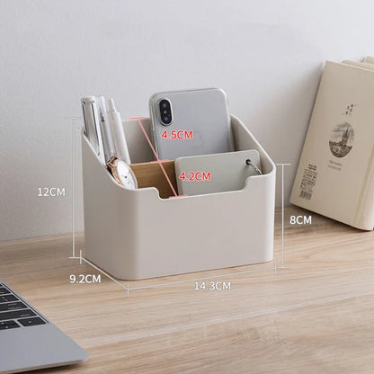 Organizador de Mesa Multifuncional com Divisórias – Porta Controle Remoto, Maquiagem e Lenços