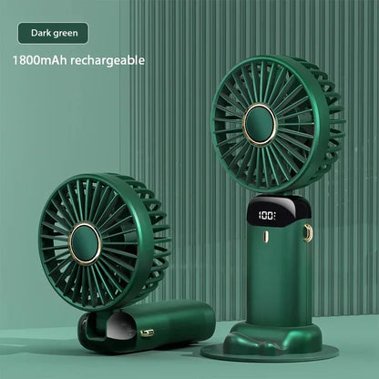 Mini Ventilador Portátil de Mão e Pescoço OIMG N15 Dobrável com Display LED e Suporte para Celular
