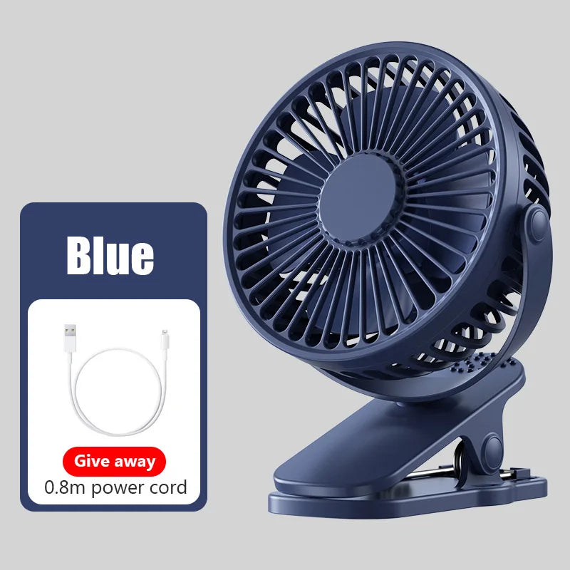 Mini Ventilador Portátil de Clipe e Mesa HAOYUNMA 3 Velocidades com Ajuste 720°