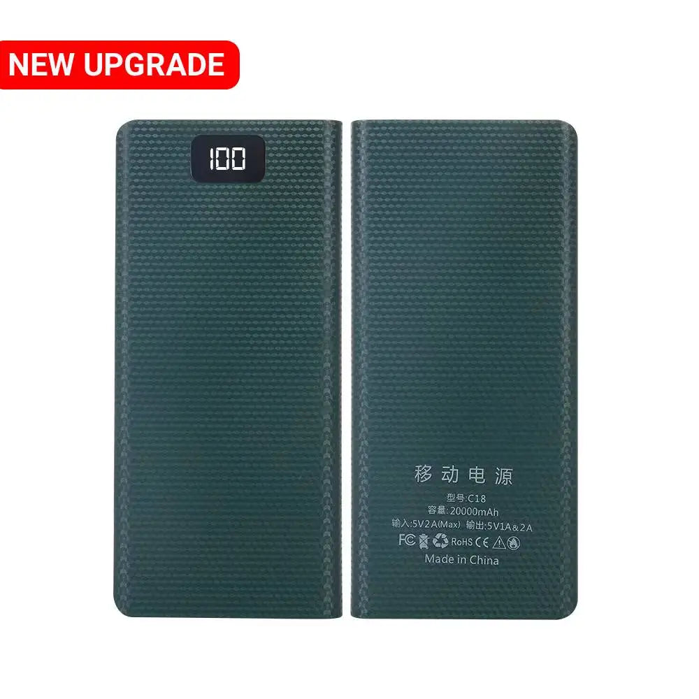 Case Power Bank DIY kebidumei C18 para 8 Baterias 18650 com Display LCD e Lanterna LED