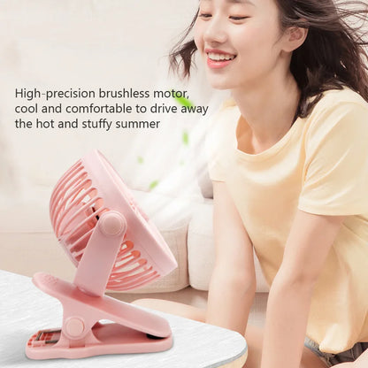 Mini Ventilador Portátil de Clipe e Mesa HAOYUNMA 3 Velocidades com Ajuste 720°