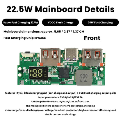 Kit Power Bank DIY diymore 20000mAh 22.5W com Display Digital para 2x Células 1260110