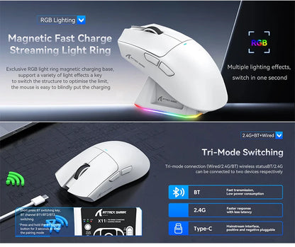 Attack Shark X11 — Mouse Gamer Tri-Mode