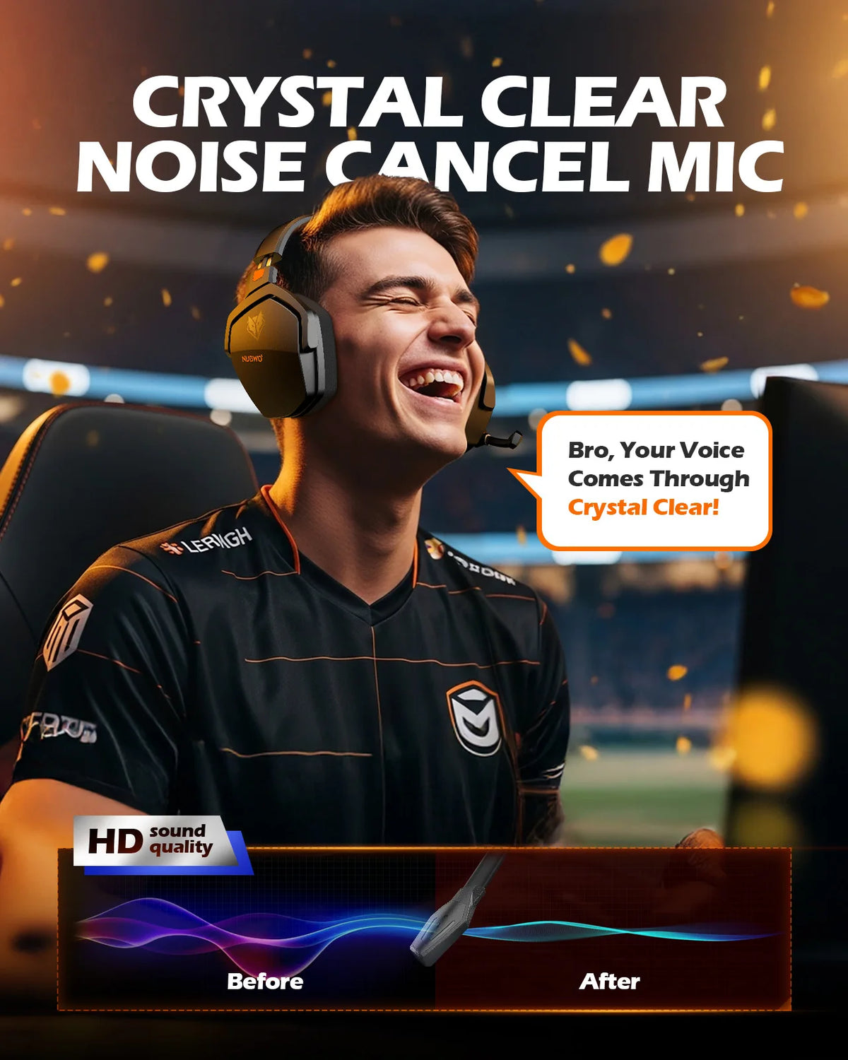 NUBWO G06 — Headset Gamer Sem Fio 2.4GHz + Bluetooth 5.3