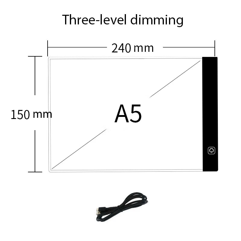 Mesa de Luz LED para Desenho e Decalque – Prancheta Digital Regulável em 3 Níveis