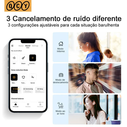 QCY HT05 MeloBuds ANC — Fone TWS Bluetooth 5.2 com ANC