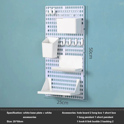 Kit Pegboard Organizador de Parede Modulável – Painel de Ferramentas e Utensílios para Cozinha, Banheiro e Oficina
