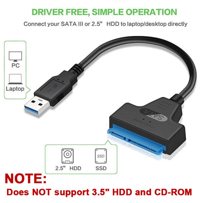 SATA para USB 3.0 — Cabo Adaptador