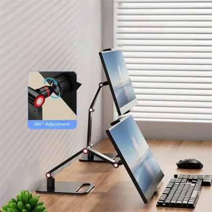 Suporte de Mesa Articulado para Monitor Portátil e Tablet – Alumínio e Rotação 360°