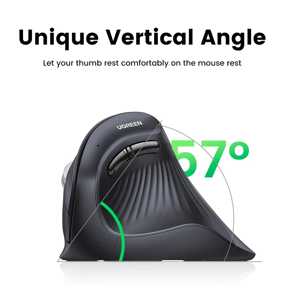 UGREEN — Mouse Vertical Ergonômico Sem Fio 4000 DPI
