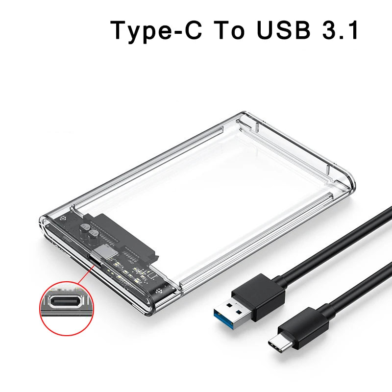 Case SATA 2,5″ Transparente USB 3.0/Type-C