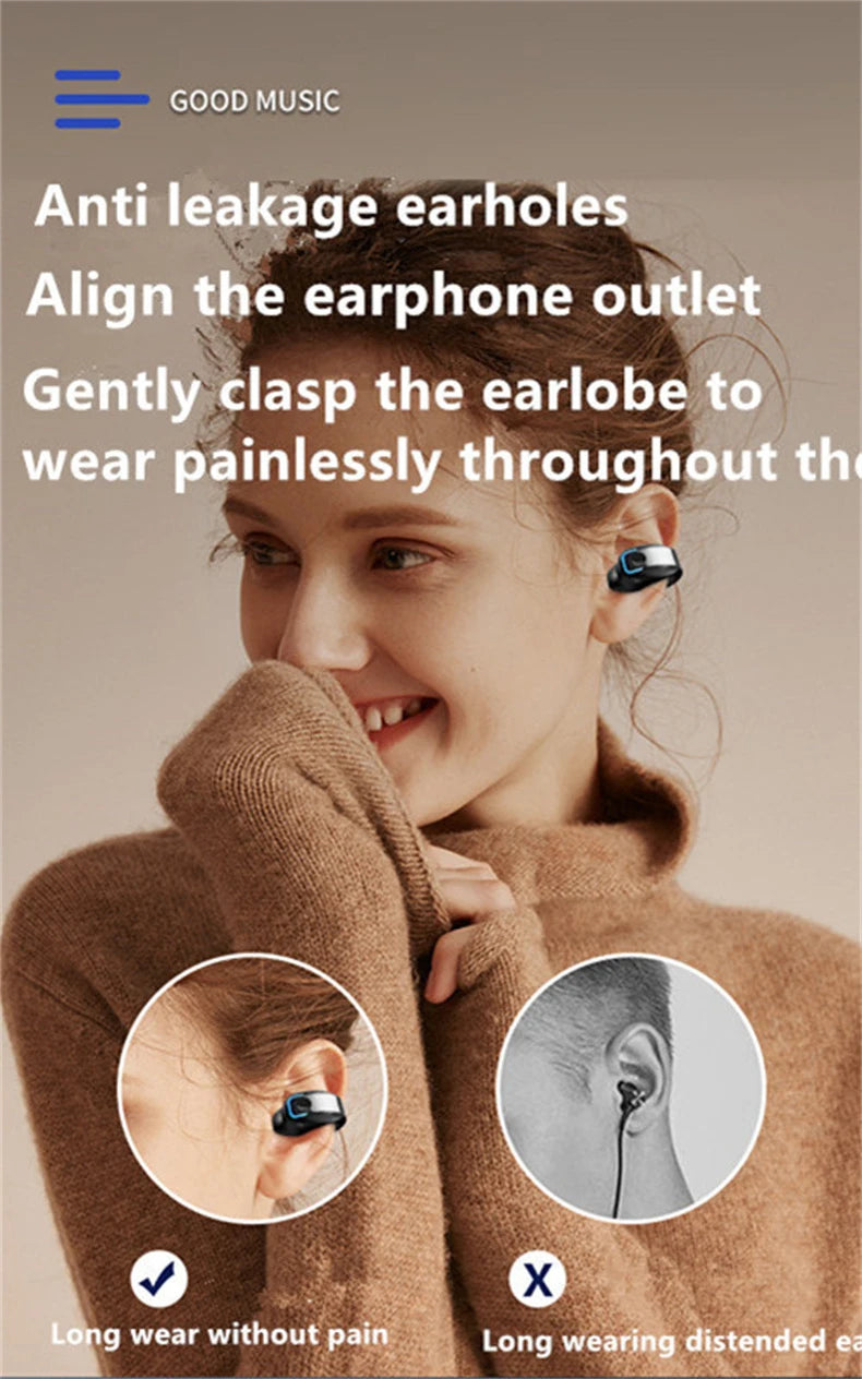 Fone Bluetooth Open-Ear Clip — TWS com Microfone