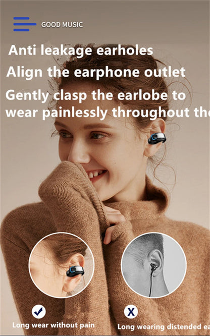 Fone Bluetooth Open-Ear Clip — TWS com Microfone