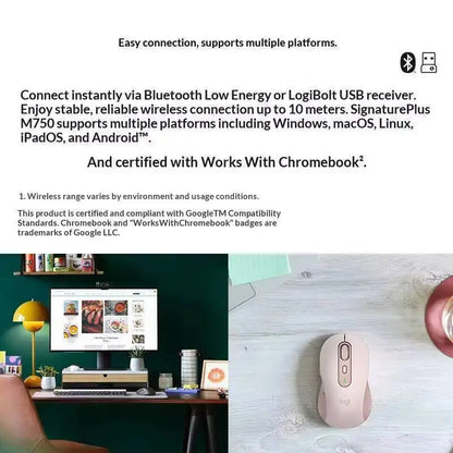 Logitech M750 — Mouse Ergonômico Sem Fio