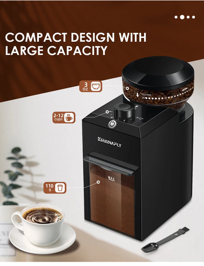 Moedor de Cafe Eletrico de Moendas KIRAINAFLY com 28 Regulagens