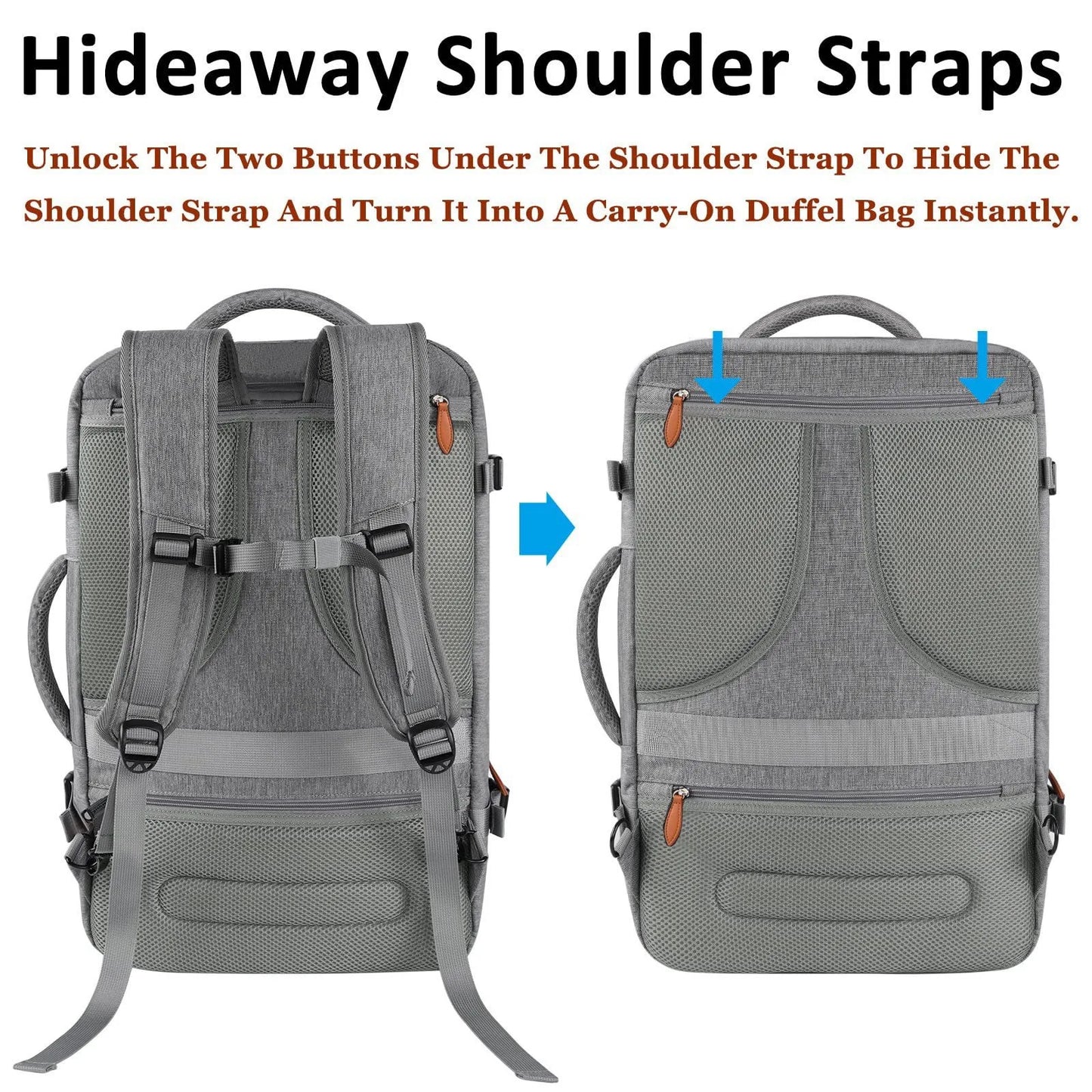 Mochila de Viagem Expansível Tipo Mala MOZHI (Acompanha 4 Organizadores)
