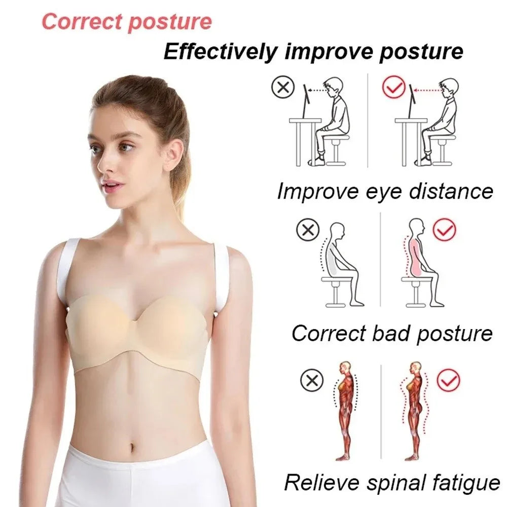 Corretor de Postura Invisivel e Suporte Dorsal Ultra Respiravel