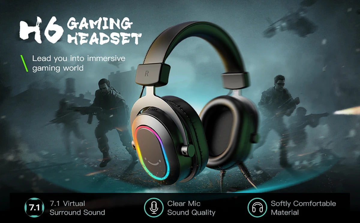 FIFINE H6 — Headset Gamer USB com RGB