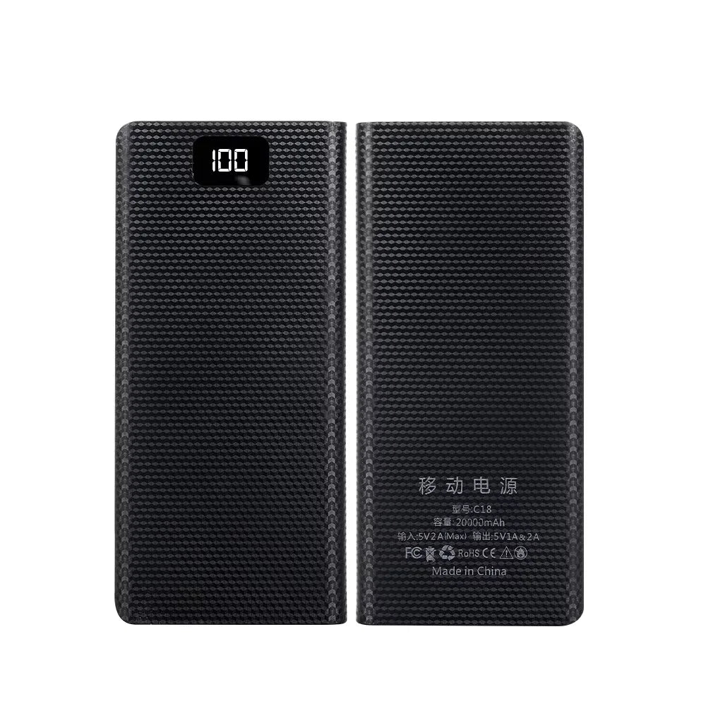 Case Power Bank DIY VIKEFON C18 para 8 Baterias 18650 com Display LCD e Lanterna LED