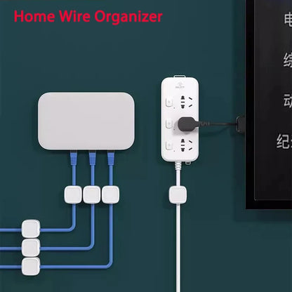 Organizador de Cabos Magnético em Acrílico Premium – Clipes Adesivos para Organização de Fios e Mesa