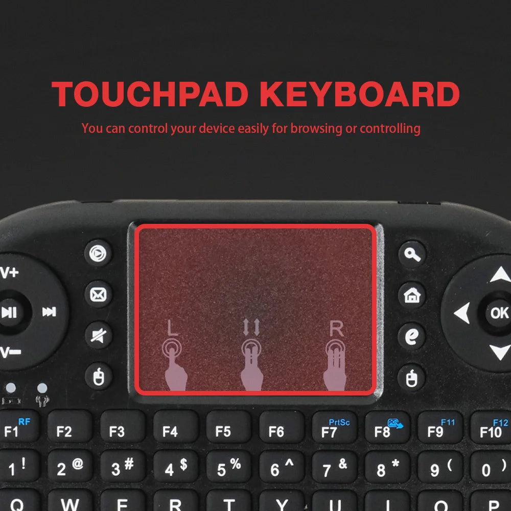 MRSVI i8 — Mini Teclado Sem Fio 2.4G com Touchpad
