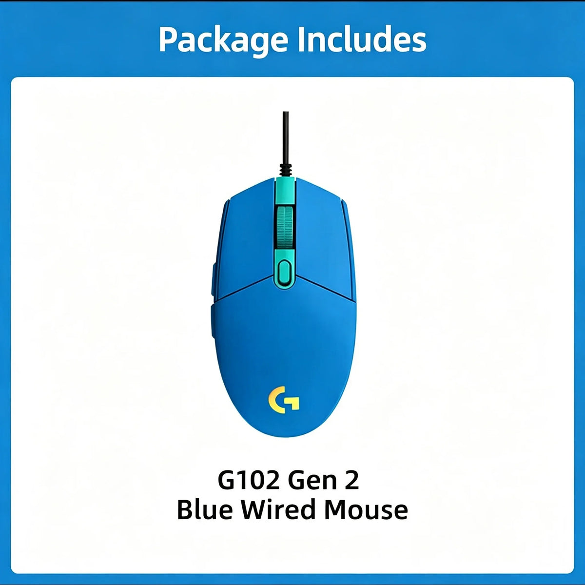 Mouse Gamer Logitech G102 USB com 8000 DPI, 6 Botões Programáveis e RGB