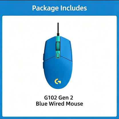 Mouse Gamer Logitech G102 USB com 8000 DPI, 6 Botões Programáveis e RGB