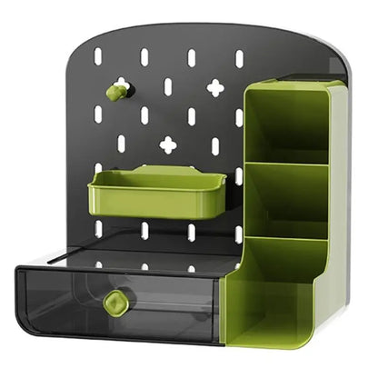 Organizador de Mesa Premium com Mini Painel Pegboard e Gavetas Duplas