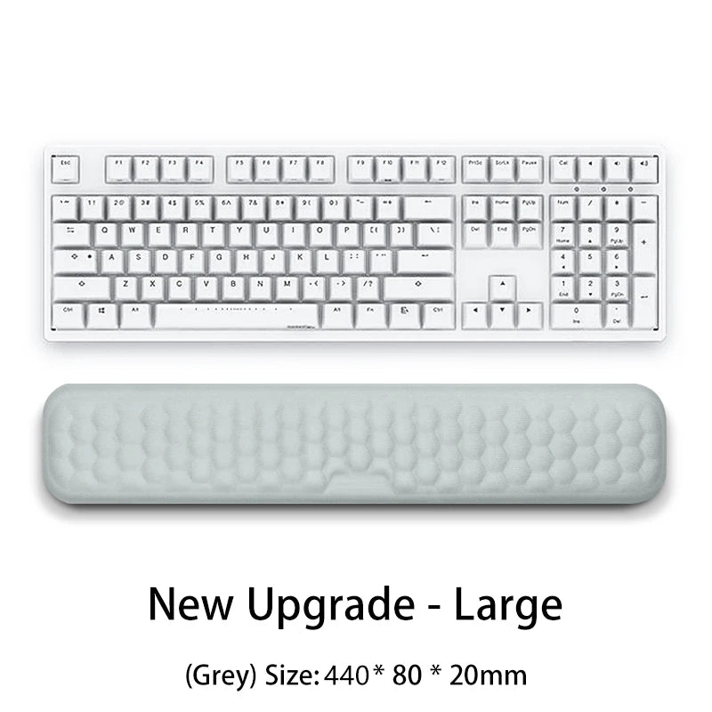 Apoio de pulso para teclado e mouse em espuma viscoelástica, suporte ergonômico para as mãos, ideal para notebooks e laptops.