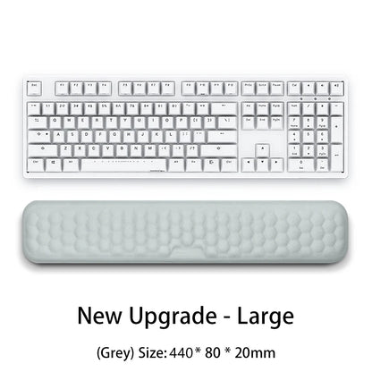 Apoio de pulso para teclado e mouse em espuma viscoelástica, suporte ergonômico para as mãos, ideal para notebooks e laptops.