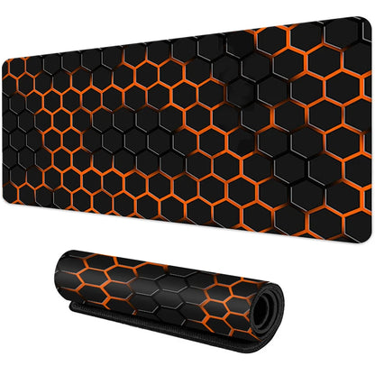 Desk Mat Gamer Gradiente Neon XXL – Mouse Pad Speed com Borda Costurada