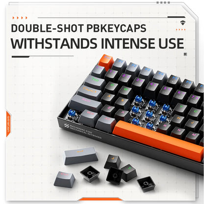 Teclado Mecânico Gamer Machenike K500A-B84 – Layout 75% Compacto (84 Teclas), Switches HUANO Hot-Swappable, Keycaps PBT Doubleshot e Cabo USB-C Removível