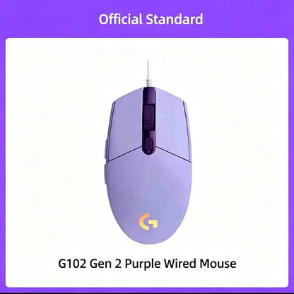 Mouse Gamer Logitech G102 USB com 8000 DPI, 6 Botões Programáveis e RGB