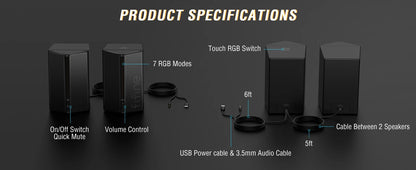 FIFINE A20 — Caixa de Som USB 2.0 com RGB