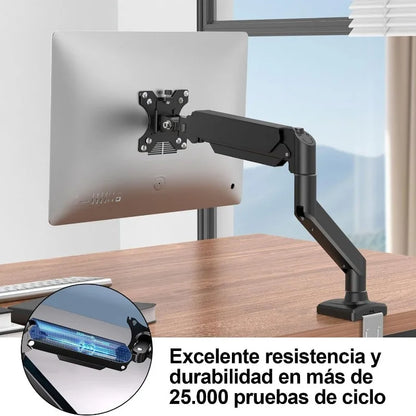 Suporte de Mesa Elevatório e Ajustável para Monitor de 17" a 32" – Base de Liga de Alumínio de Alta Resistência, Capacidade de Carga de 10kg e Ajuste Ergonômico de Altura