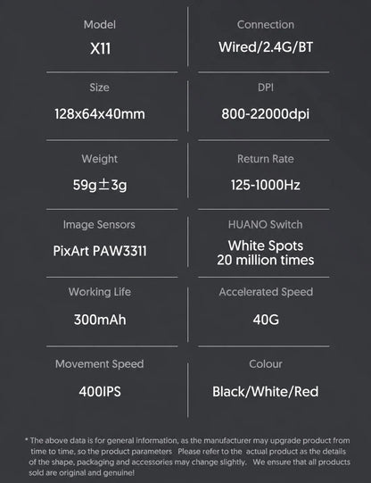 Attack Shark X11SE — Mouse Gamer Tri-Mode