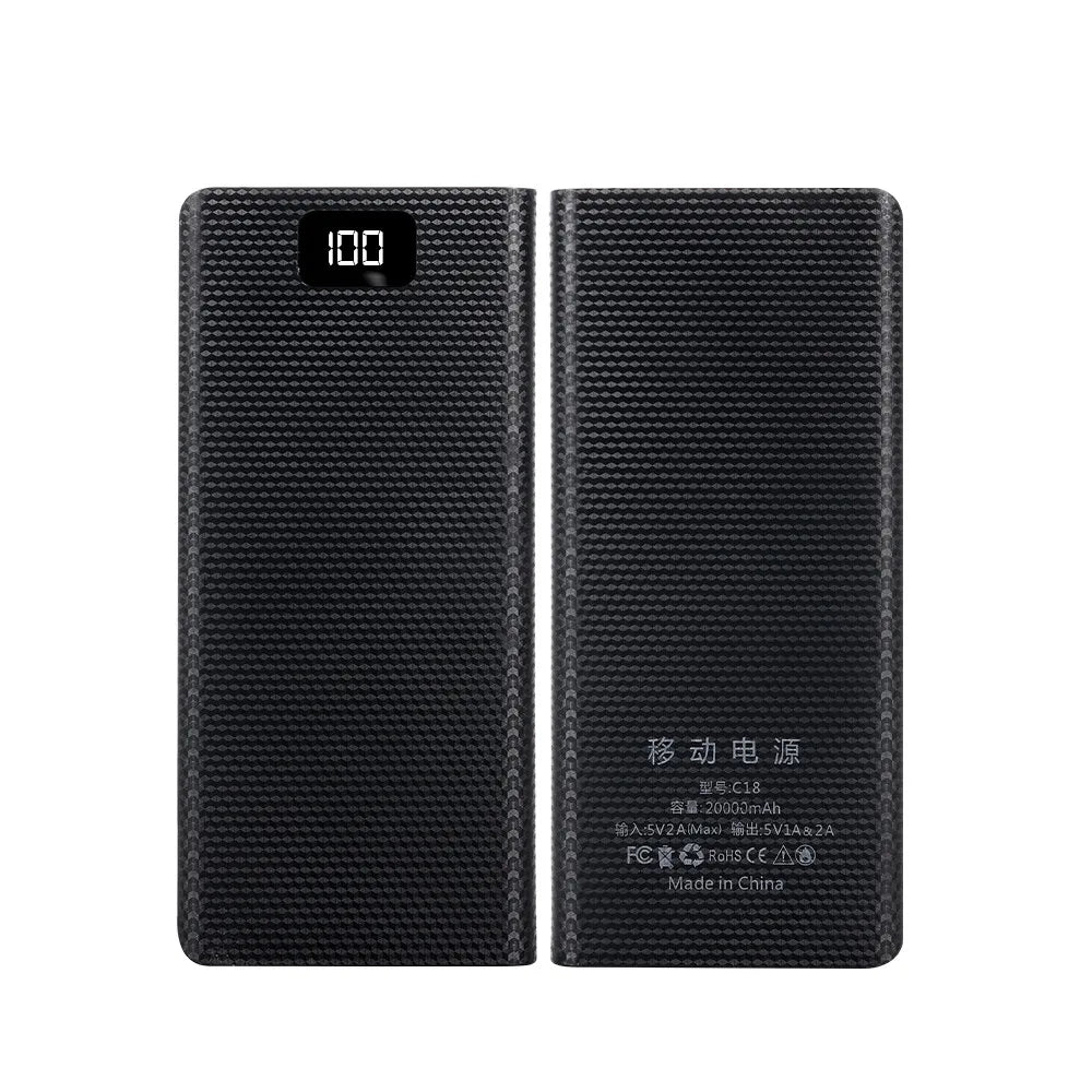 Case Power Bank DIY VIKEFON C18 para 8 Baterias 18650 com Display LCD e Lanterna LED