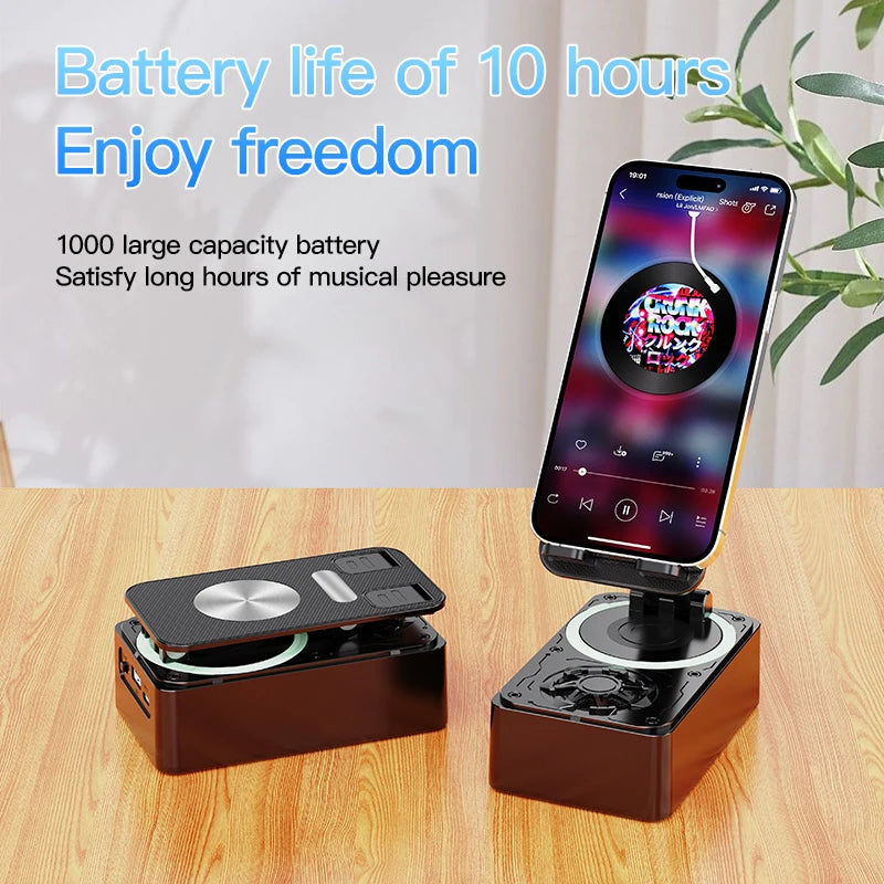 Suporte de Celular Articulado 3 em 1 com Caixa de Som Bluetooth e Power Bank
