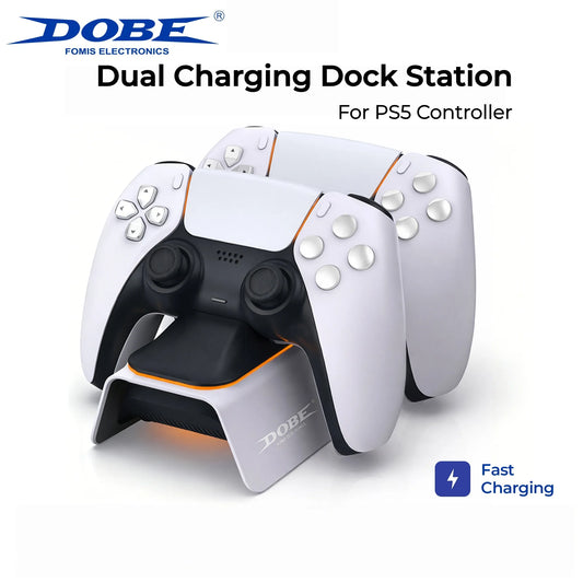 Base Carregadora KOMIER para 2 Controles PS5 DualSense com Indicador LED