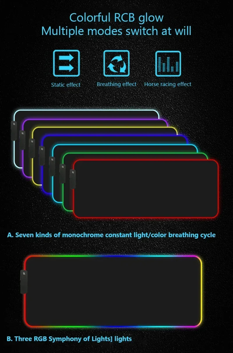 Riccu — Desk Mat RGB Gamer XXL 900 × 400 mm