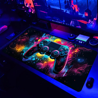 Mouse Pad Gamer Estampa Gamepad XXL – Base Antiderrapante Speed com Borda Costurada