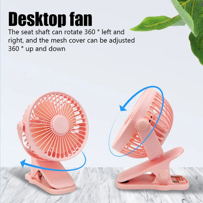 Mini Ventilador Portátil de Clipe e Mesa HAOYUNMA 3 Velocidades com Ajuste 720°
