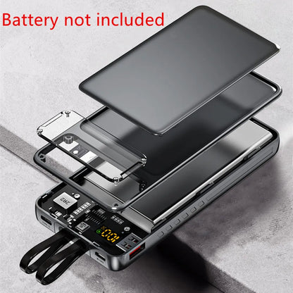 Case Power Bank DIY para 2x Baterias 1260110 com Display LCD e Carga Rápida 22.