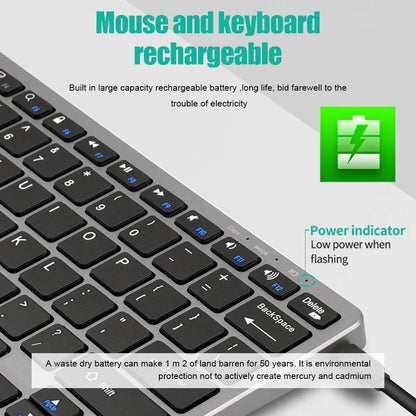 Kit Teclado e Mouse Sem Fio GOOJODOQ KM01 – Conexão Dupla Bluetooth 5.2 + 2.4G Wireless, Conectividade Multi-Dispositivo e Layout Slim 78 Teclas para PC, iPad e Android