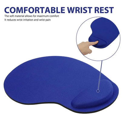 Mousepad ergonômico com apoio de pulso, confortável e antiderrapante, para PC e laptop.