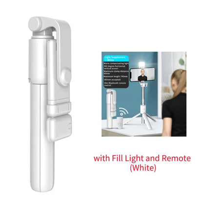 AILEHKUO R1 — Bastão de Selfie com Tripé, Bluetooth e Luz LED