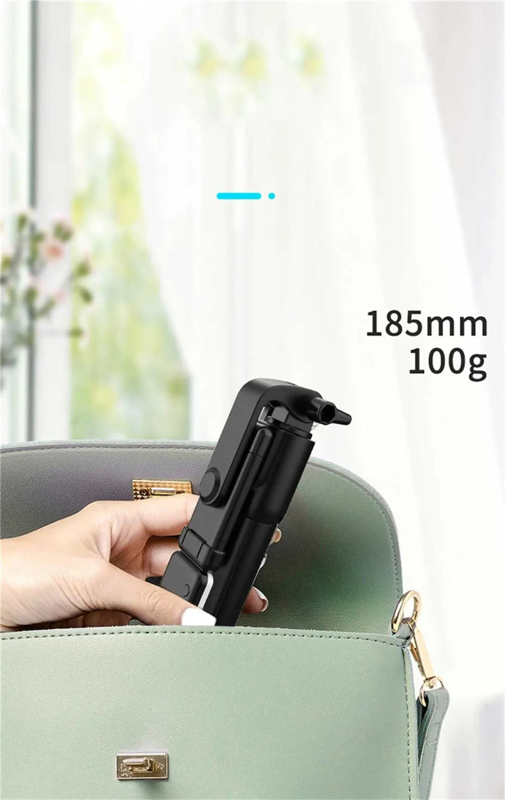AILEHKUO R1 — Bastão de Selfie com Tripé, Bluetooth e Luz LED