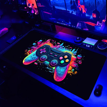Mouse Pad Gamer Estampa Gamepad XXL – Base Antiderrapante Speed com Borda Costurada