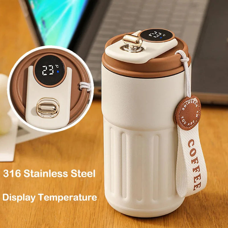 Garrafa Termica Inteligente 450ml em Aco Inox 316 com Display Digital de Temperatura