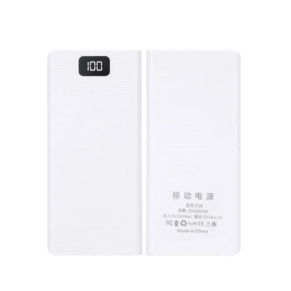 Case Power Bank DIY kebidumei C18 para 8 Baterias 18650 com Display LCD e Lanterna LED